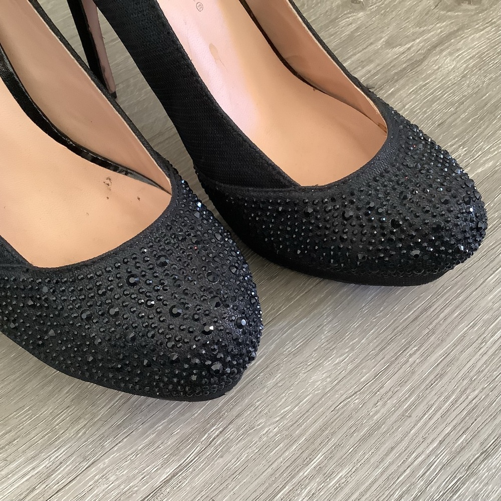Black Rhinestone Heels - Picture 5 of 9
